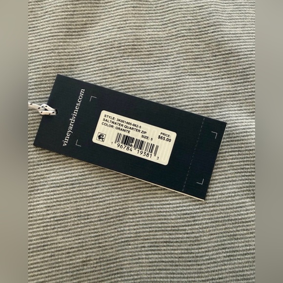 Vineyard Vines Kids' Saltwater Stripe Quarter Zip Sweatshirt Size 5 NEW w/ TAGS - Picture 4 of 8